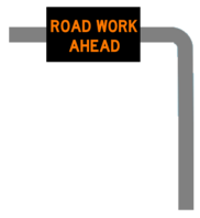 Road work ahead sign