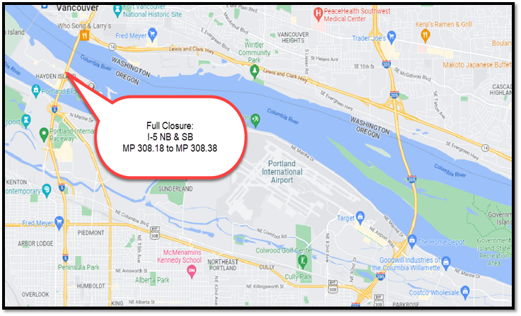 I-5 NB & SB MP 308.18 to MP 308.38 (Interstate Bridge-Portland)