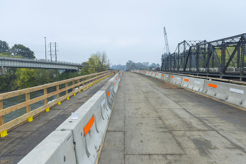 View of the Van Buren Avenue temporary detour bridge and bike/pedestrian path