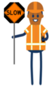 flagger icon holding slow sign