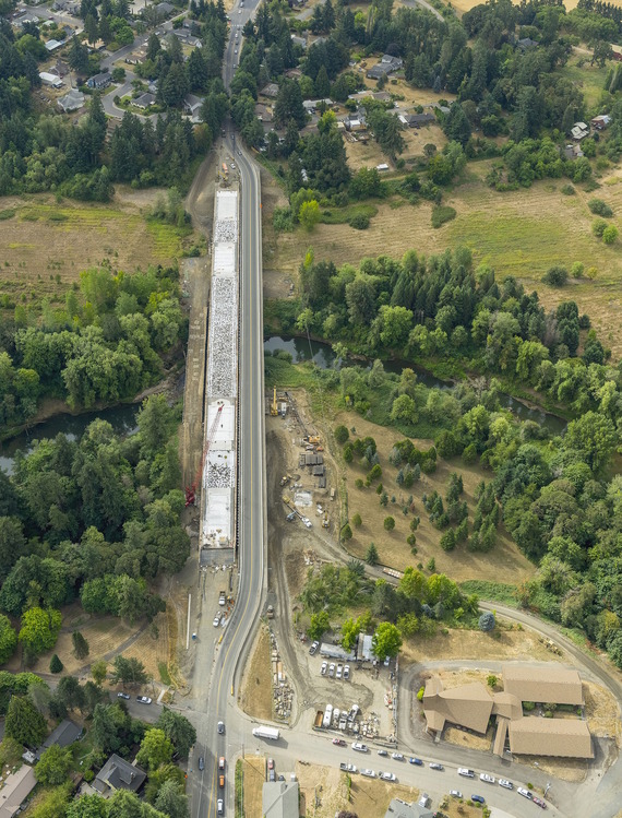 Aerial photo of the South Yamhill Bridge