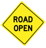 road open sign