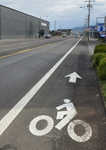 photo showing the new bike lane on U.S. 30