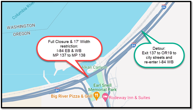 Emergency Restriction on I-84 