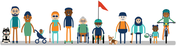 active and alternate transportation community icon