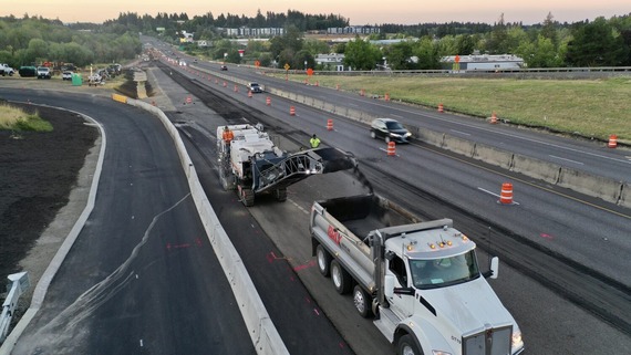 Crews reconfigured and rebuilt the OR 99W loop ramp onto OR 217 north.   