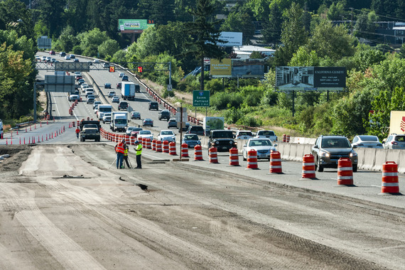 Building the future auxiliary lanes on OR 217. 