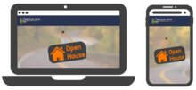 online open house icon showing phone and laptop