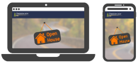 online open house icon showing phone and laptop