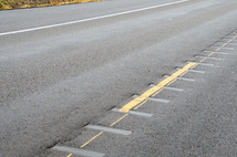 image of rumble strips in center lane