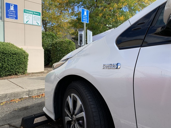 Plug-in hybrid EV charging.