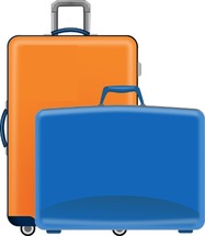 Orange and Blue Suitcases