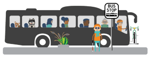 icon showing a person waiting at a bus stop