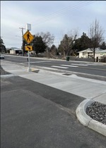 Shot of new safer sidewalk on OR 207