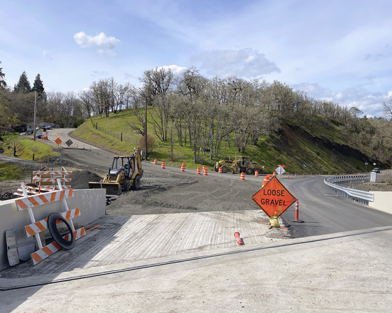 Construction at west end of Oakland Bridge