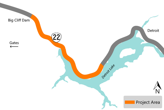 project area map of OR 22 