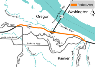 Map showing paving on U.S. 30 between Wonderly Road and W 4th Street
