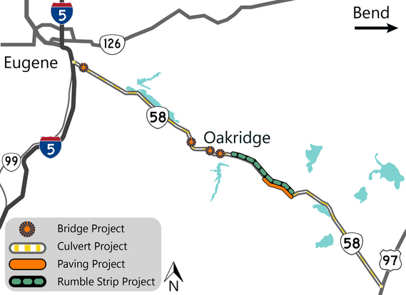 OR 58 construction map