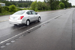Photo showing rumble strips