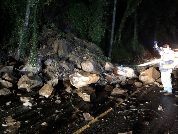 Rockfall event at NW Bridge Avenue 3