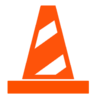 Orange construction cone.