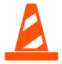 Orange construction cone.