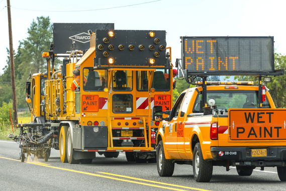 Photo of striping operation