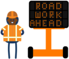 road work sign icon