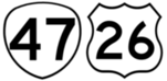 OR 47 and U.S. 26 signs