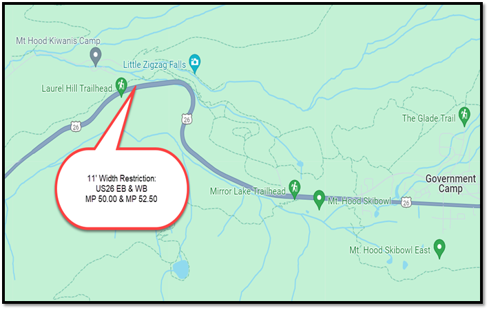 11’ Width Restrictions: US26 EB & WB MP 50.00 & MP 52.50 – (Government ...
