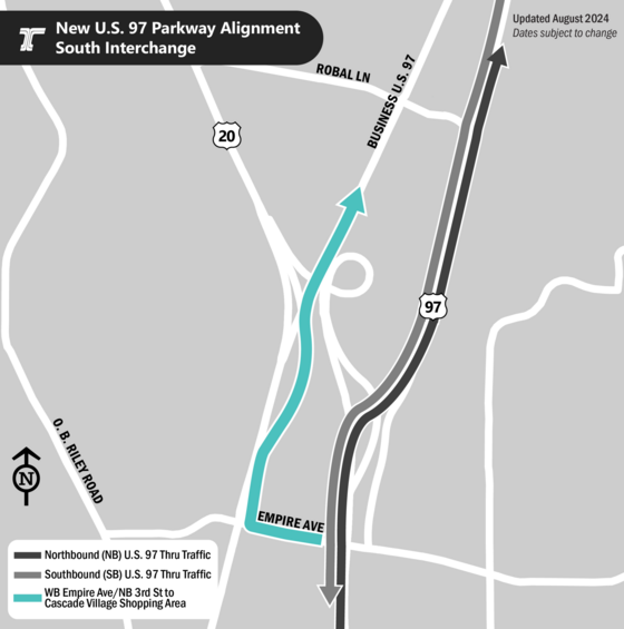 A map shows the location of the new connector section of road. 