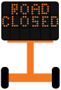 road closed message board icon