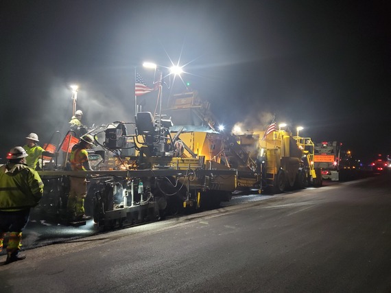 photo showing paving on I-5 in the Halsey area