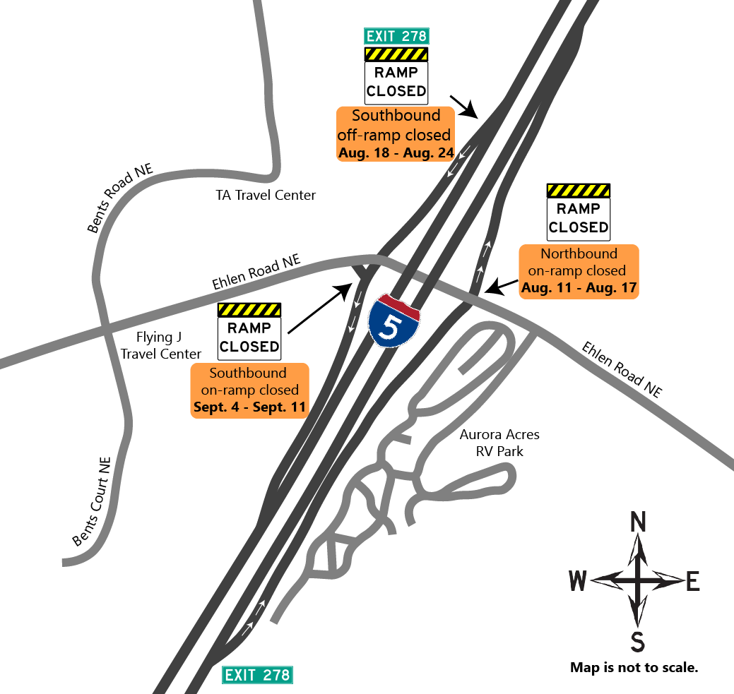 ramp closure map