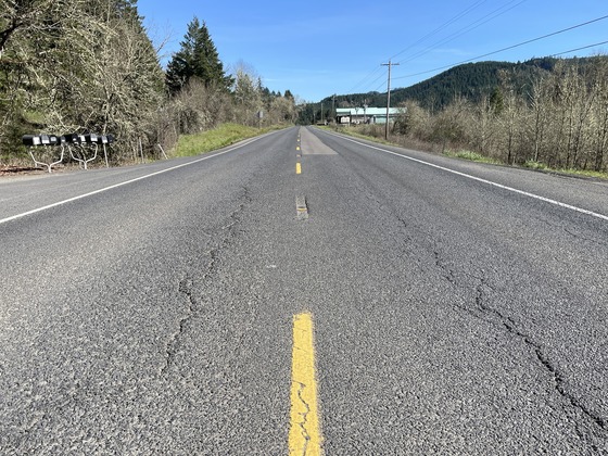 Oregon 38 road surface