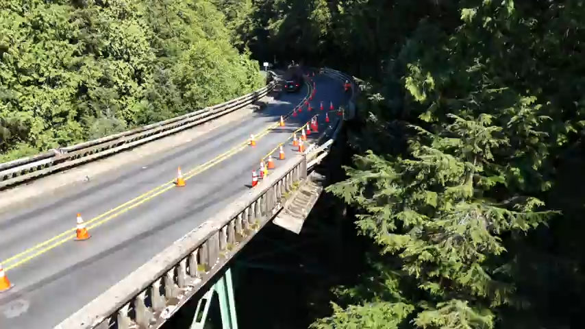 Aug. 29 damage to Necarney Creek Bridge on U.S. 101 -- photo by ODOT, Sept. 4, 2024.