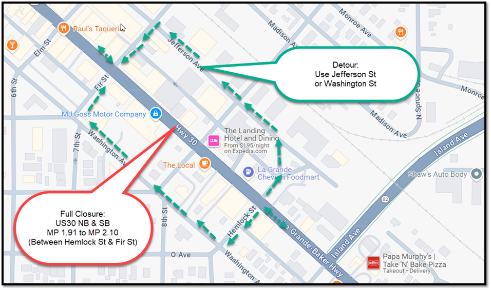 Event Closure_ US30_between Helock St & Fir St