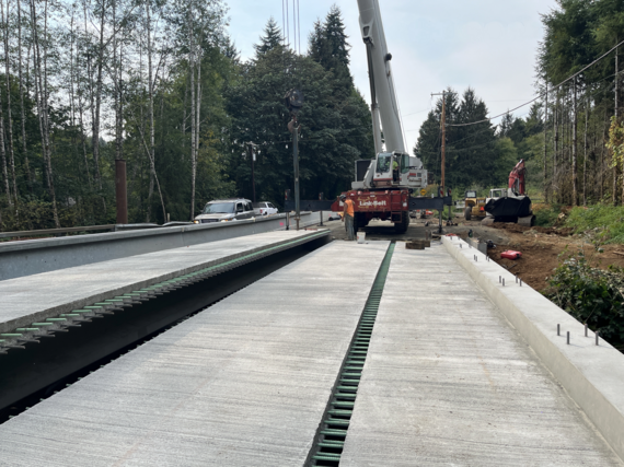 Photo showing bridge construction on U.S. 26