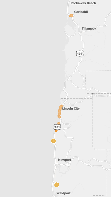 Image of map showing active construction on U.S. 101