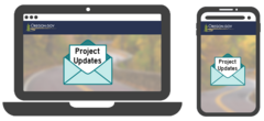 laptop and smartphone project alert sign up icon