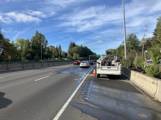 I-5 SB emergency water line repair lane closures 9.21.24