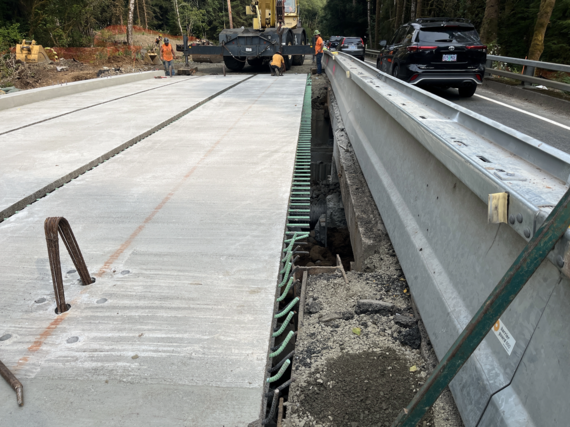 Photo of crews working on U.S. 26 Little Humbug Creek Bridge