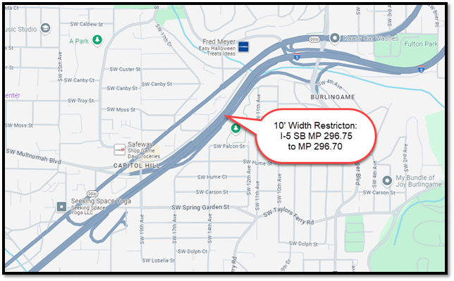 I-5 SB MP 296.75 to MP 296.70 Emergency Work