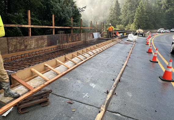Photo of sidewalk rebar before concrete was poured