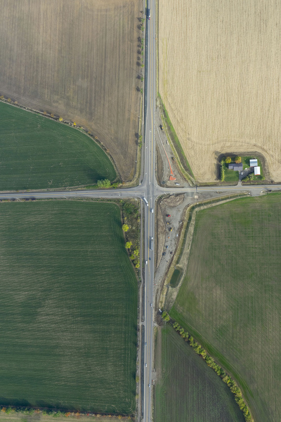 Aerial photo of Clow Corner road.
