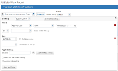 Advanced Filters in AWP
