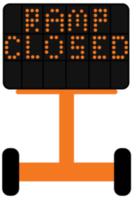 Icon of VMS board that reads RAMP CLOSED