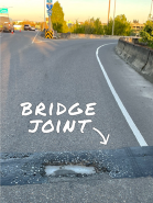 Photo showing Center Street Bridge and damaged bridge joint in Salem