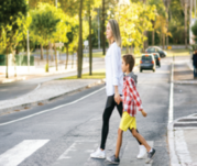 Pedestrians in crosswalk