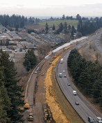 Gif showing aerial view of the work zone